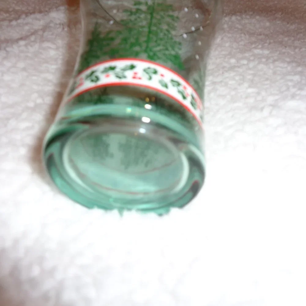 Libbey Coca Cola Holly and Pine Tree Vintage Glass
